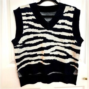 Zebra print sweater vest